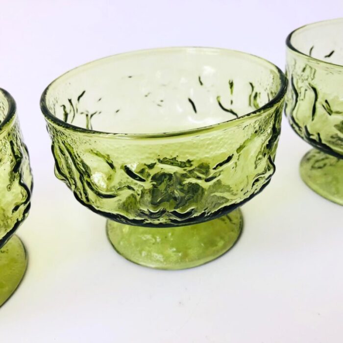 mcm anchor hocking milano green coupe glasses set of 4 0252