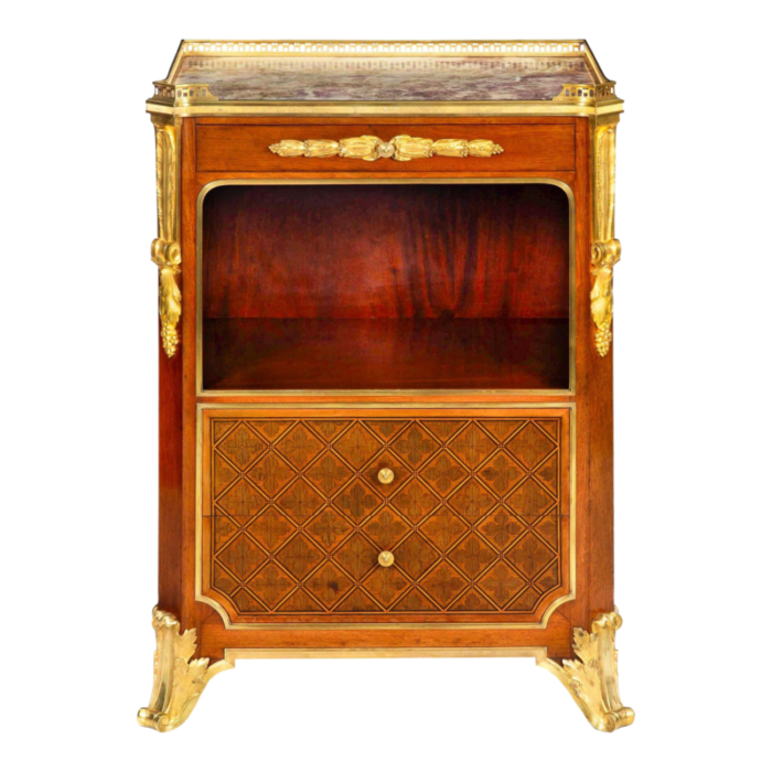 mercier freres french bronze mahogany bedside cabinet chest 6762