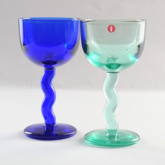 messulasi wine glasses by markku salo for iittala 1990s set of 2 1