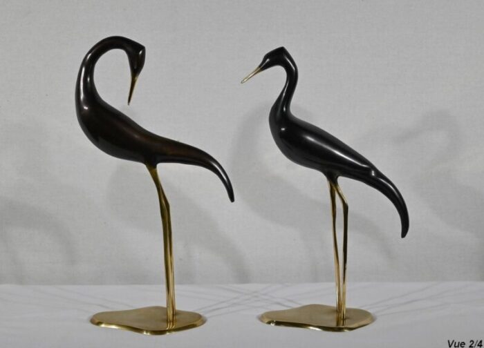 metal water bird sculptures 1940 set of 2 16