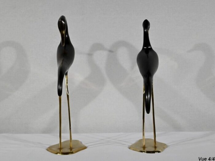 metal water bird sculptures 1940 set of 2 17