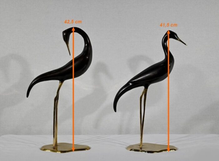 metal water bird sculptures 1940 set of 2 19