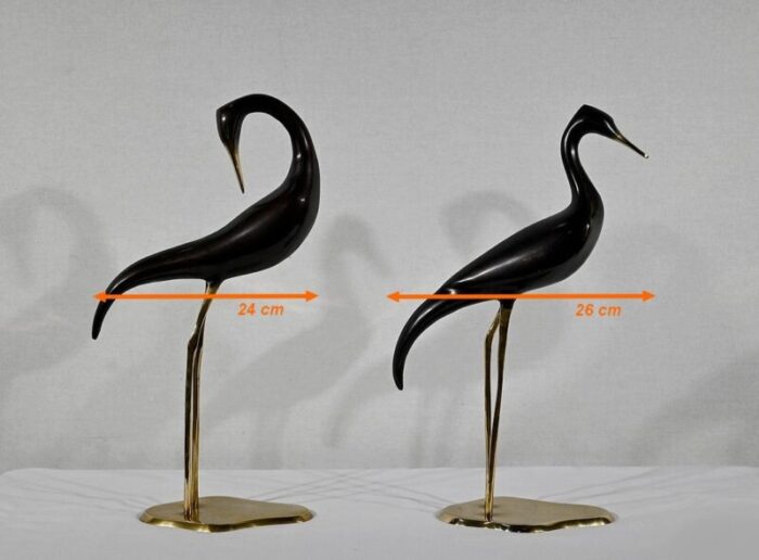 metal water bird sculptures 1940 set of 2 20