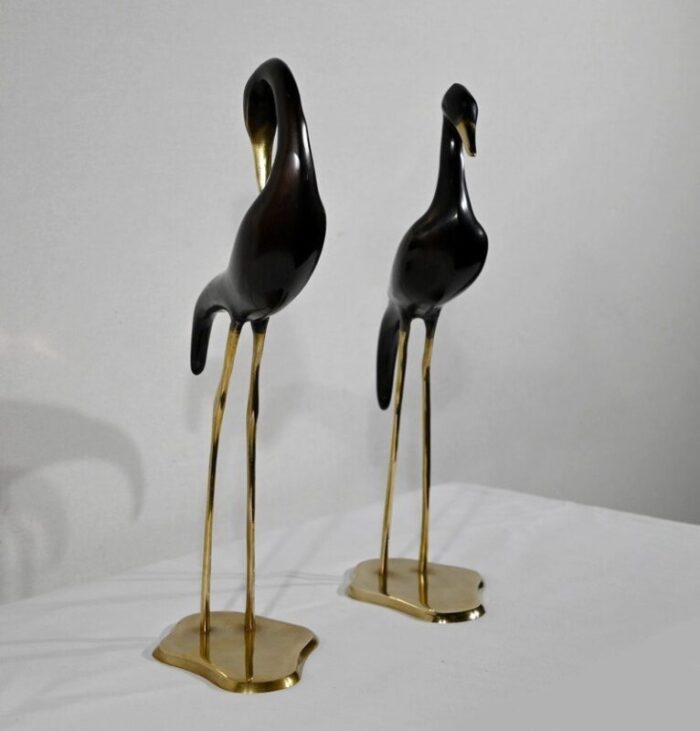 metal water bird sculptures 1940 set of 2 3