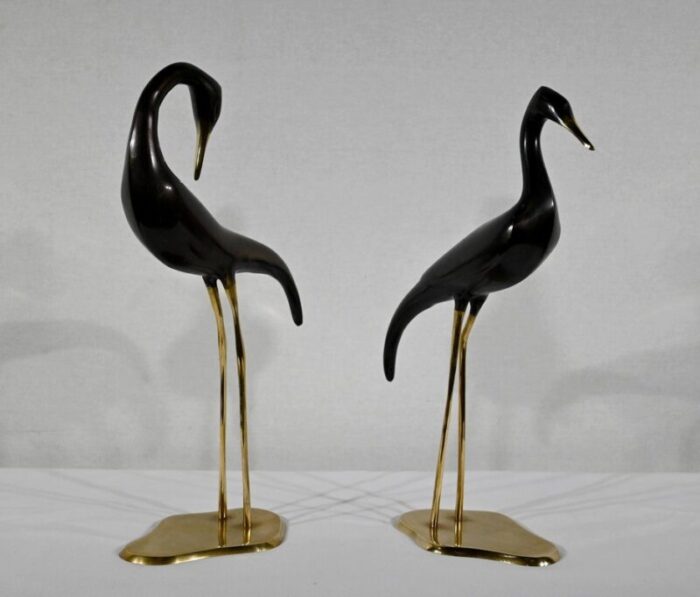 metal water bird sculptures 1940 set of 2 5