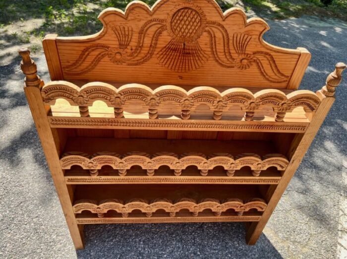 mexican folk artist bookcase hand carved alejandro guadalupe garcia 2219