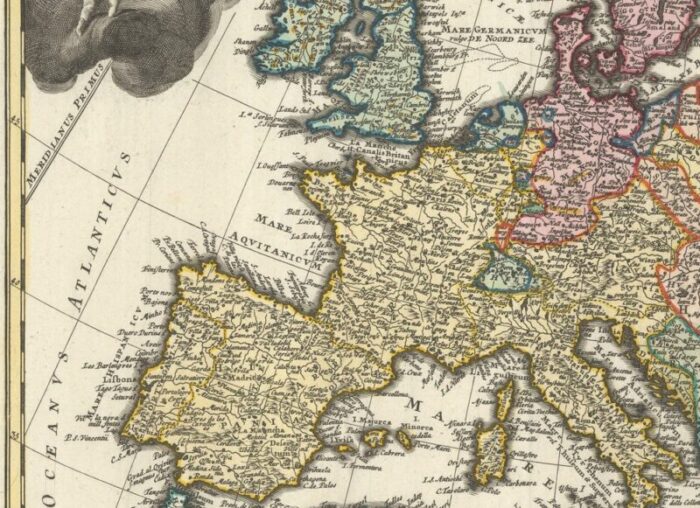 mid 18th century map of europe showing the spread of religions 8