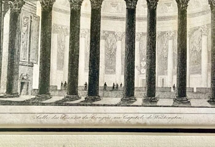 mid 19th c french engraving of congress hall washington dc 6300