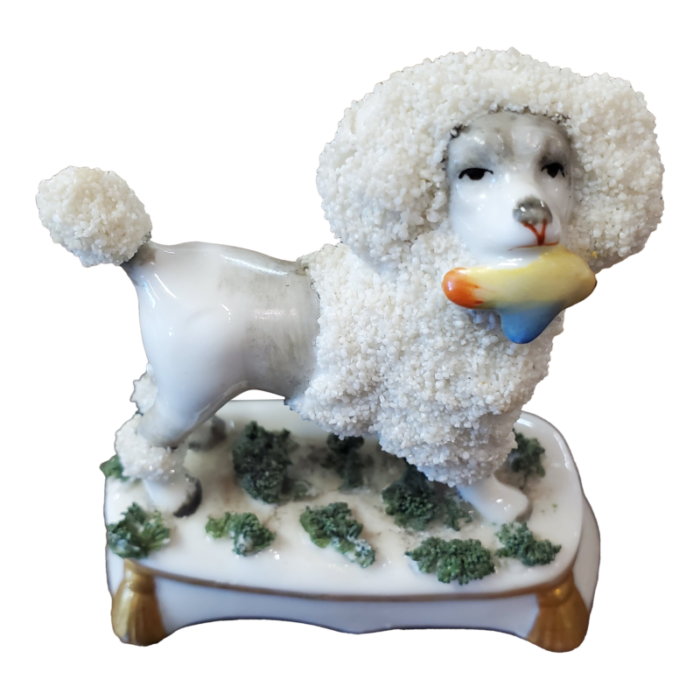 mid 19th century chelsea porcelain hunting dog with bird 8039