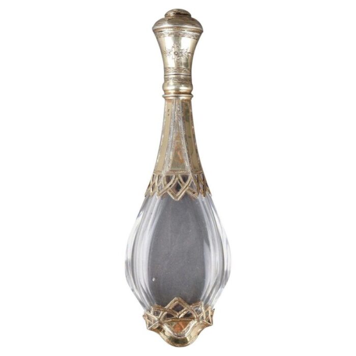 mid 19th century silver mounted glass scent bottle 1