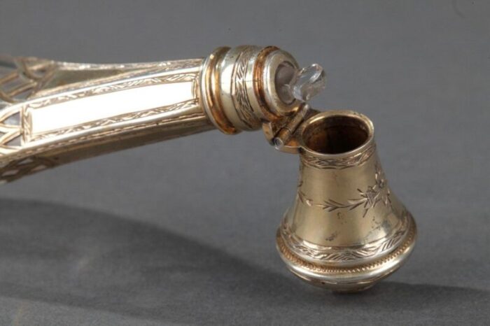 mid 19th century silver mounted glass scent bottle 10