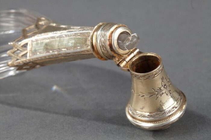 mid 19th century silver mounted glass scent bottle 11