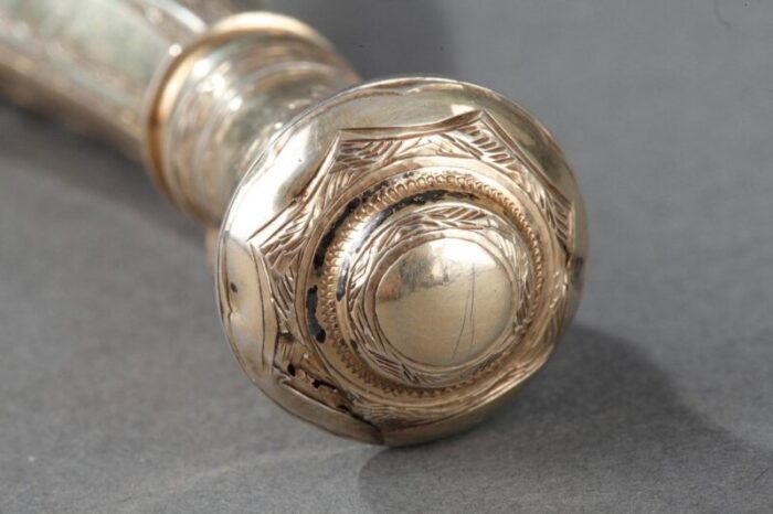 mid 19th century silver mounted glass scent bottle 9