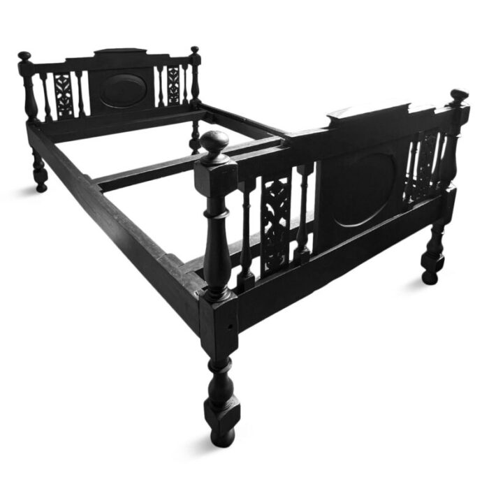 mid 20th century black colonial twin bed frame 5447