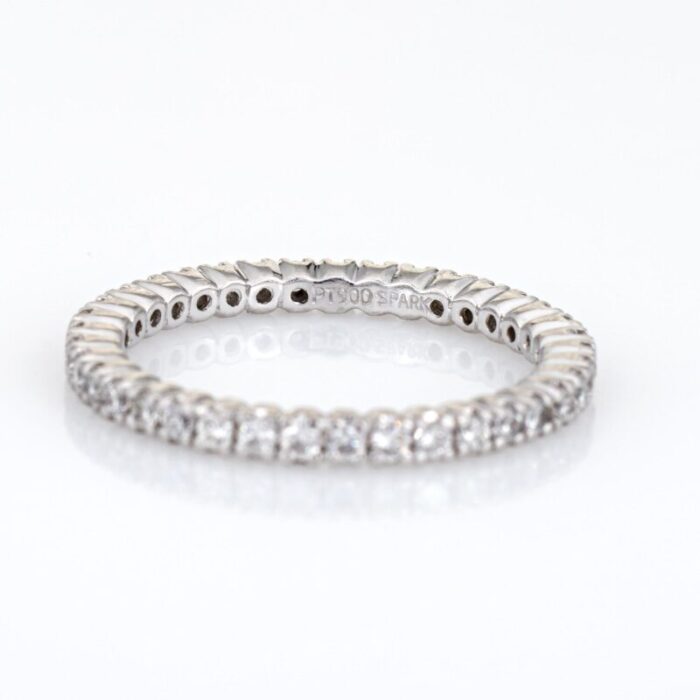 mid 20th century diamond eternity stacking band platinum fine wedding ring size 5 6999