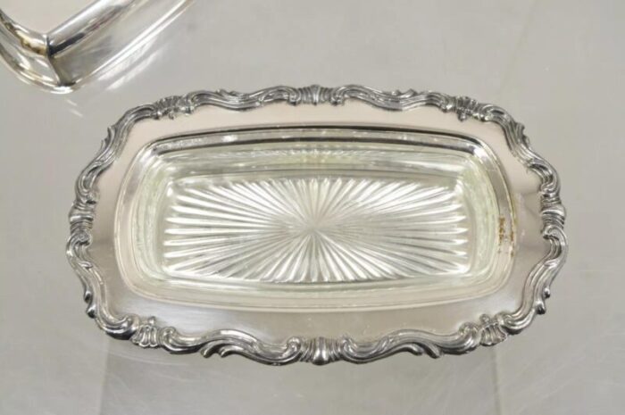 mid 20th century fb rogers silver co 1959x silver plated covered butter dish with glass liner 0119