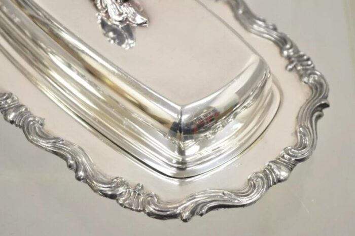 mid 20th century fb rogers silver co 1959x silver plated covered butter dish with glass liner 0937