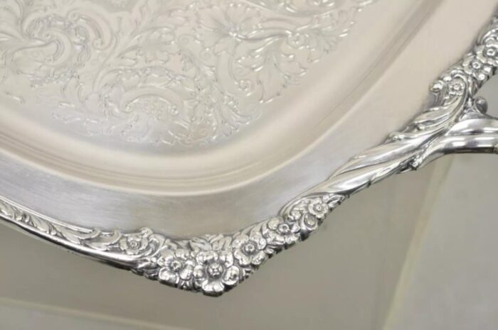 mid 20th century rogers bros 1847 heritage 9493 large silver plated serving platter tray 3130