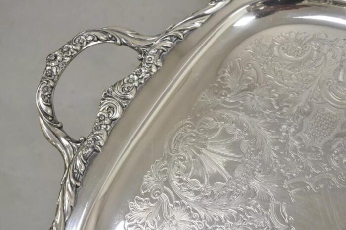 mid 20th century rogers bros 1847 heritage 9493 large silver plated serving platter tray 3757