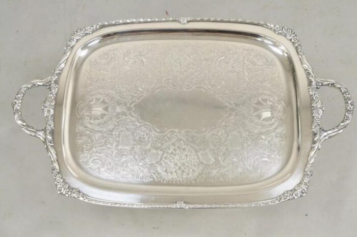 mid 20th century rogers bros 1847 heritage 9493 large silver plated serving platter tray 5330