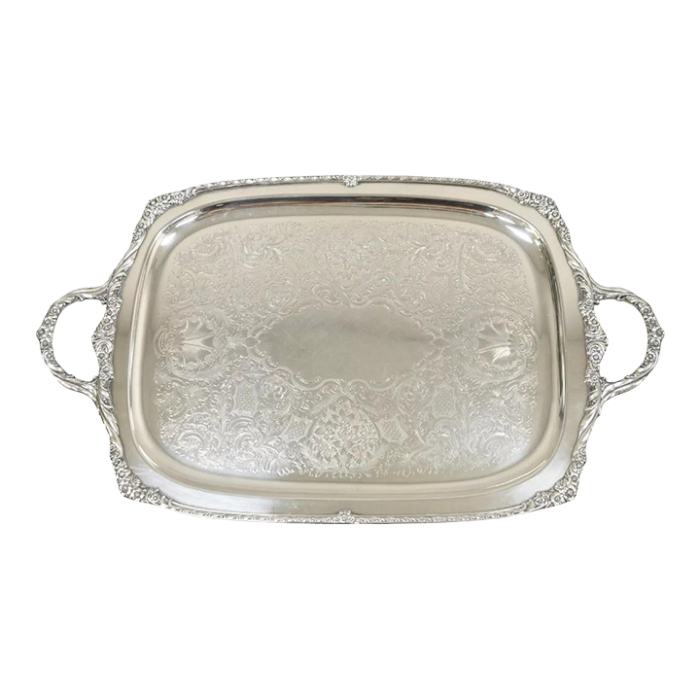 mid 20th century rogers bros 1847 heritage 9493 large silver plated serving platter tray 6091