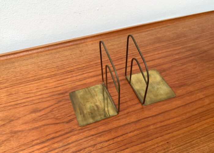 mid century art deco brass bookends set of 2 11