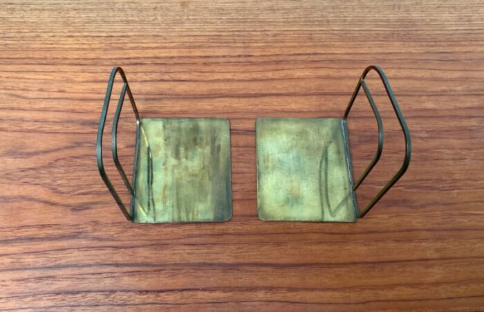 mid century art deco brass bookends set of 2 12