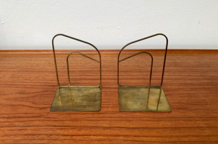 mid century art deco brass bookends set of 2 14