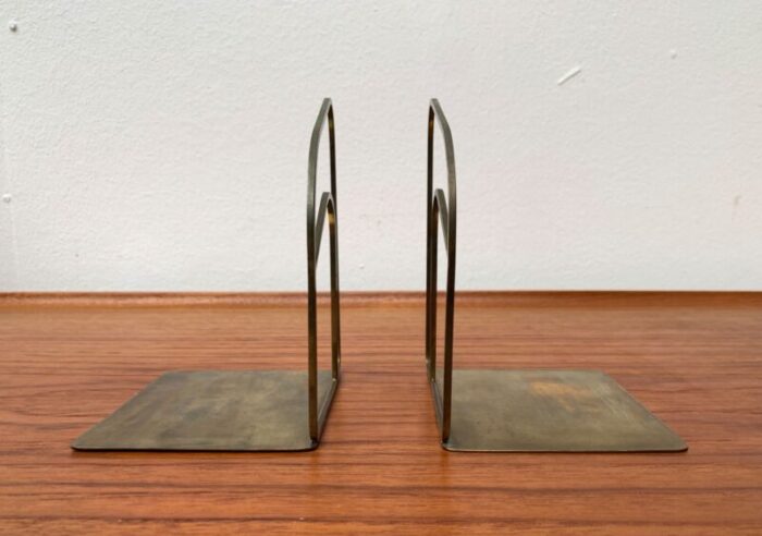 mid century art deco brass bookends set of 2 3