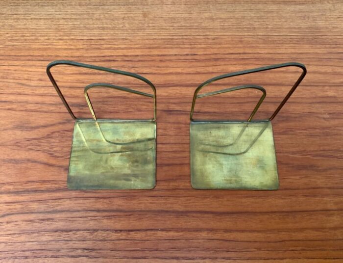 mid century art deco brass bookends set of 2 4