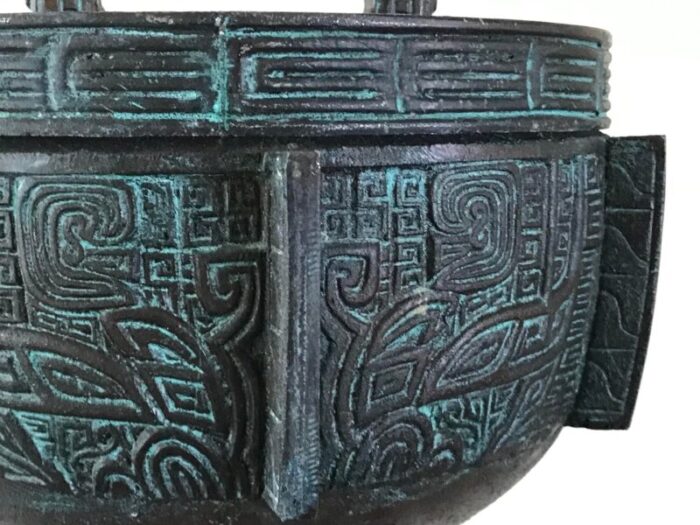 mid century asian faux bronze ice bucket 1893