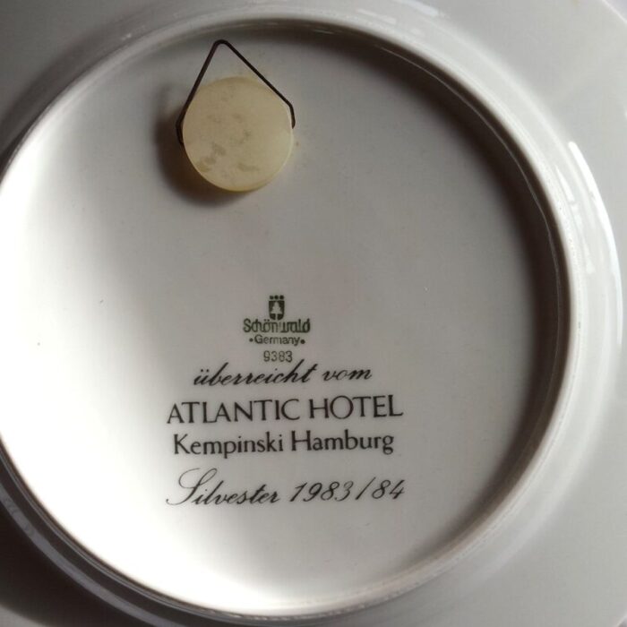 mid century atlantic hotel kempinski wall plate from porzellanfabrik schoenwald 1983 7