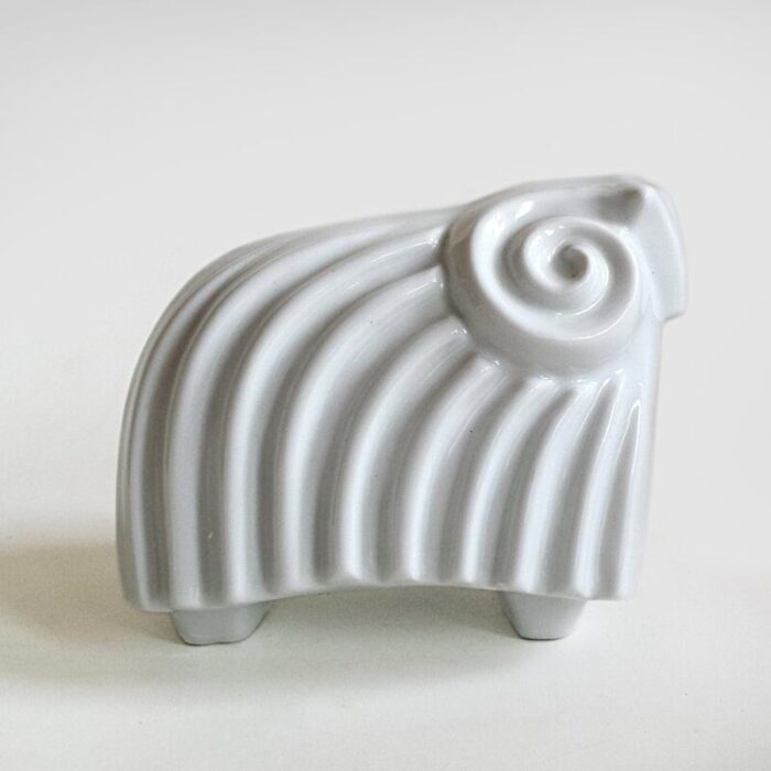 mid century bighorn ram porcelain figurine from naaman 1960s 2