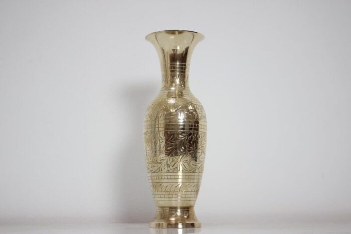 mid century brass vase 1960s 2