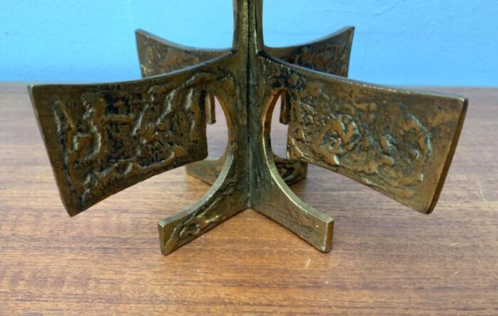 mid century brutalist metal candleholder 1960s 10