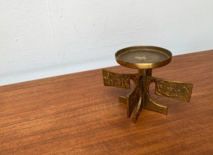 mid century brutalist metal candleholder 1960s 11