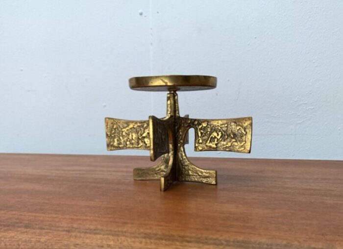 mid century brutalist metal candleholder 1960s 16