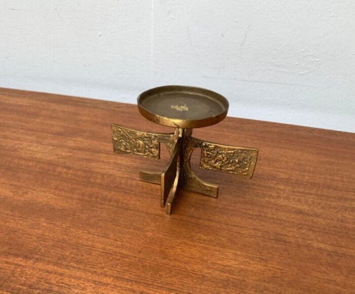 mid century brutalist metal candleholder 1960s 5