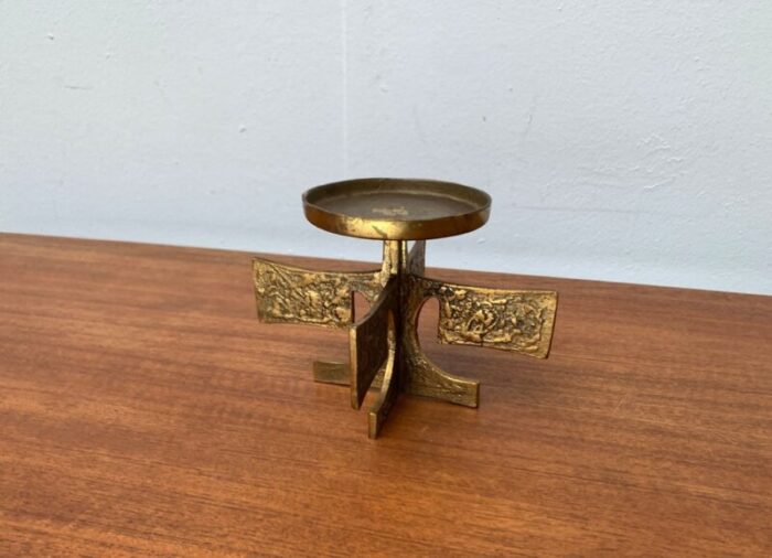 mid century brutalist metal candleholder 1960s 6