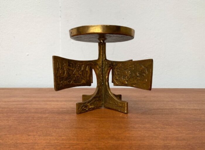 mid century brutalist metal candleholder 1960s 7