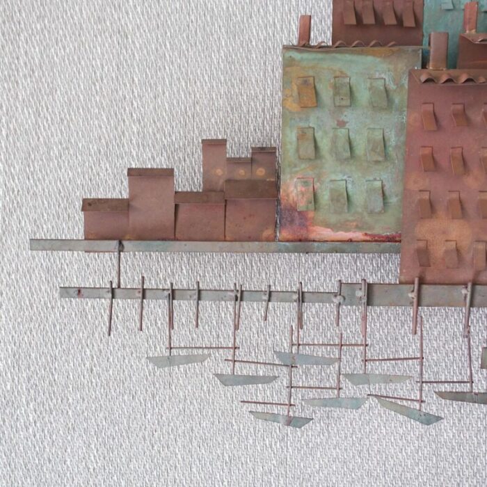 mid century brutalist venice harbour village wall sculpture by curtis jere for artisan house usa 1972 4099