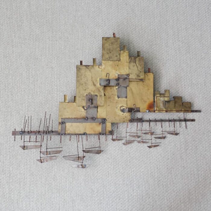 mid century brutalist venice harbour village wall sculpture by curtis jere for artisan house usa 1972 4714