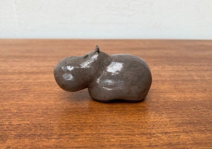 mid century ceramic hippo figurine 1960s 14