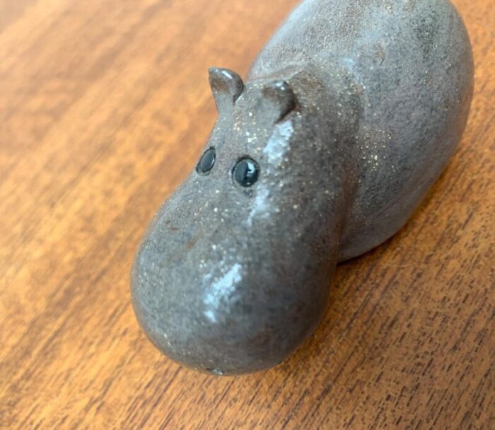 mid century ceramic hippo figurine 1960s 2