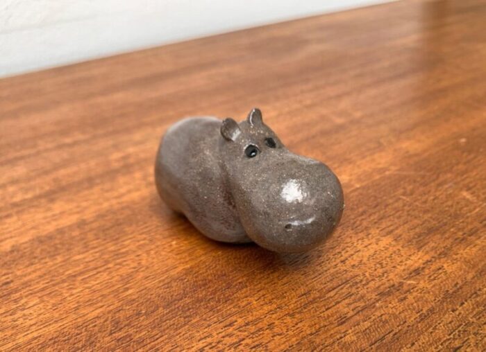 mid century ceramic hippo figurine 1960s 3