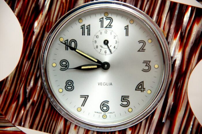 mid century desdet table clock from veglia italy 1960s 5