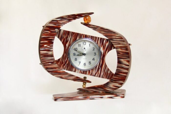 mid century desdet table clock from veglia italy 1960s 6