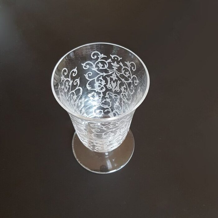 mid century etched baccarat glass vase 5