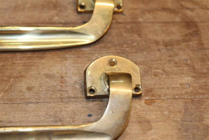 mid century handles in brass 1950s set of 2 6