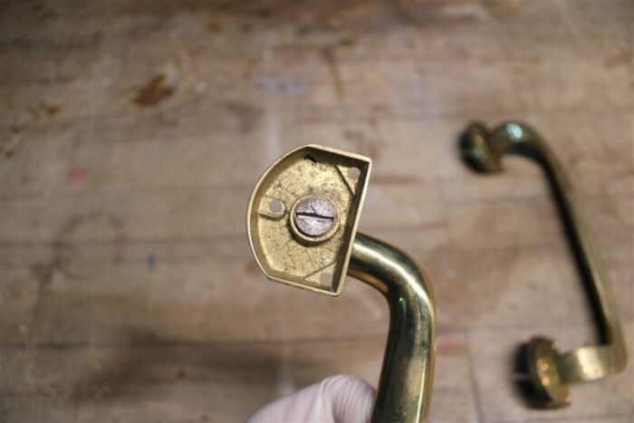 mid century handles in brass 1950s set of 2 8